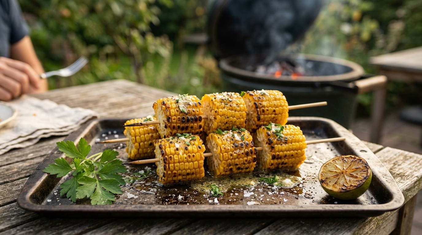 Gegrilde Mais op de bbq