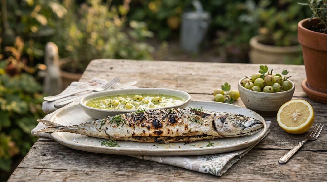 Gegrilde Makreel met Kruisbesensaus recept Gegrilde Makreel met Kruisbesensaus recept