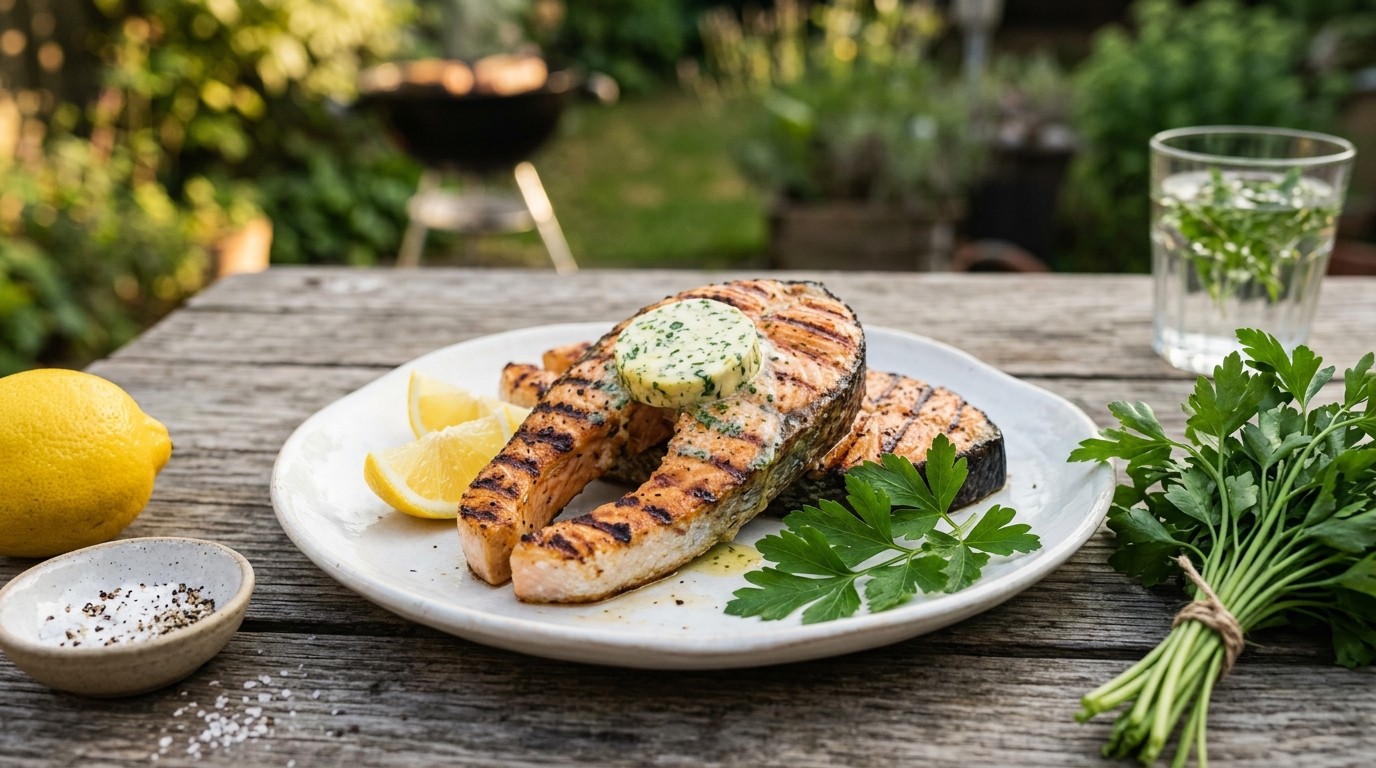 Gegrilleerde Zalm met Kruidenboter