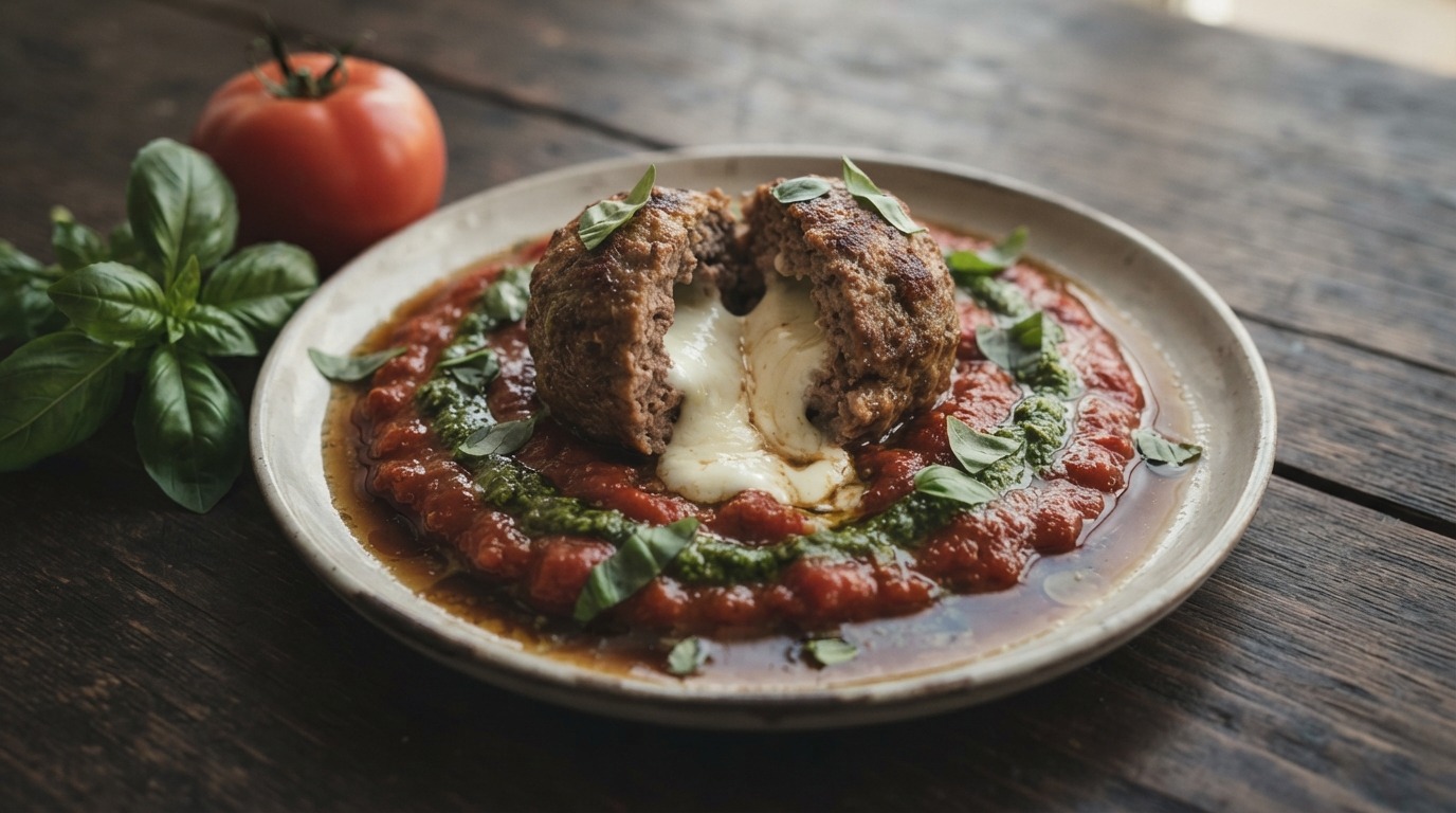 Gehaktbal Caprese