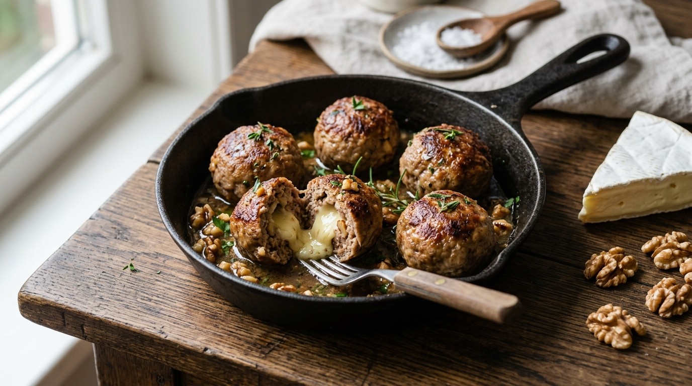 Gehaktballetjes met Brie en Walnoot recept Gehaktballetjes met Brie en Walnoot recept