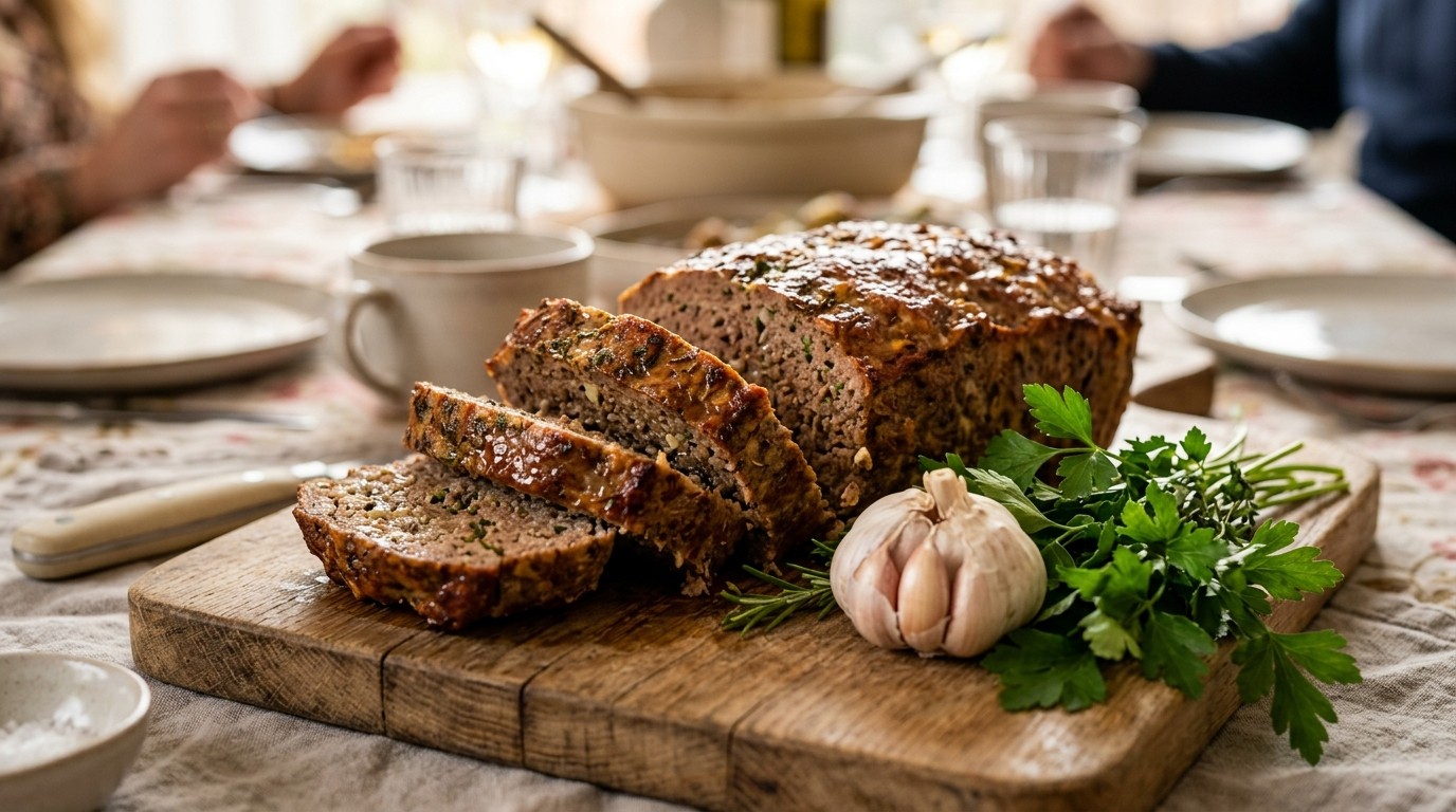 Gehaktbrood met Knoflook Voor Buffet