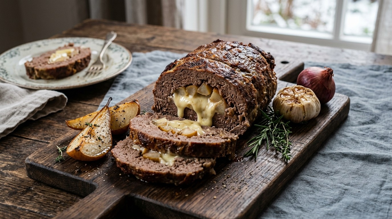 Gehaktbrood met Peer en Brie recept Gehaktbrood met Peer en Brie recept