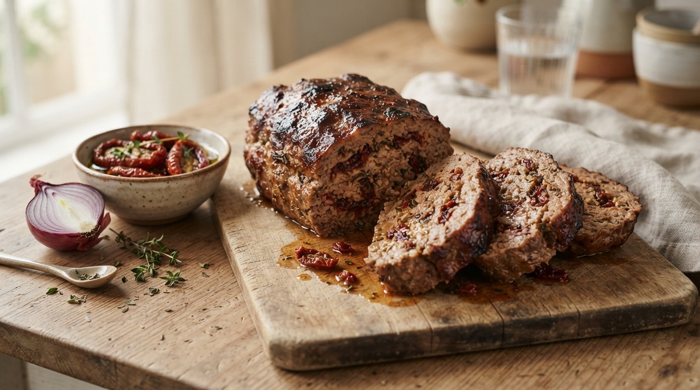 Gehaktbrood met Zongedroogde Tomaten