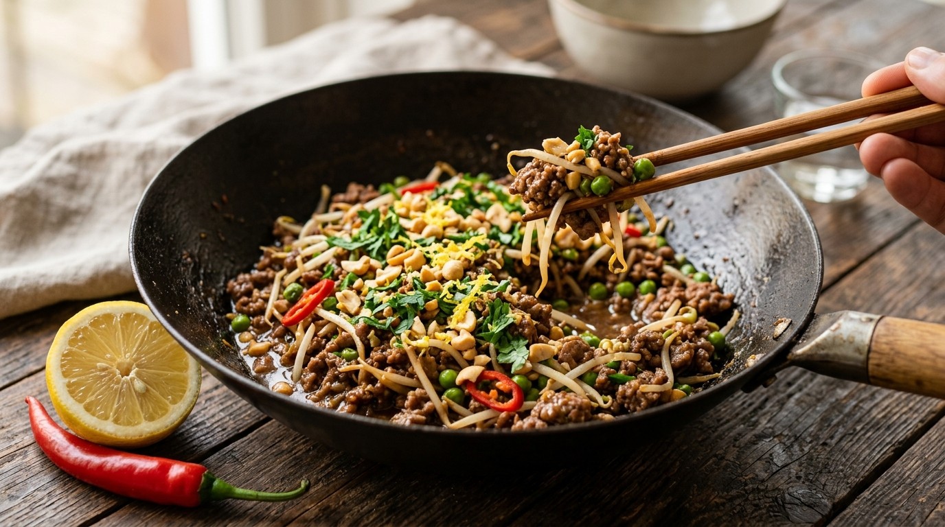 Gehaktpannetje met Taugé recept Gehaktpannetje met Taugé recept