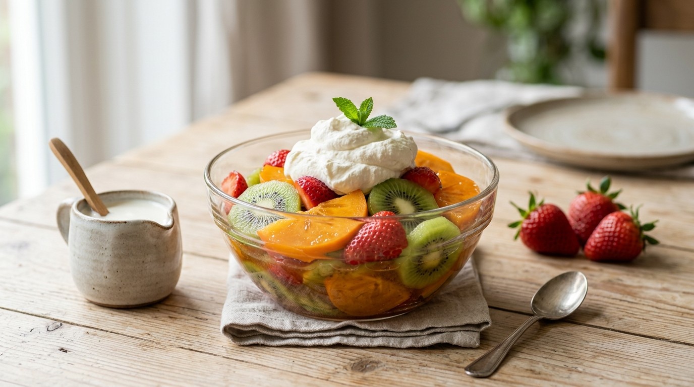 Gemarineerde Salade met Persimon en Kiwi