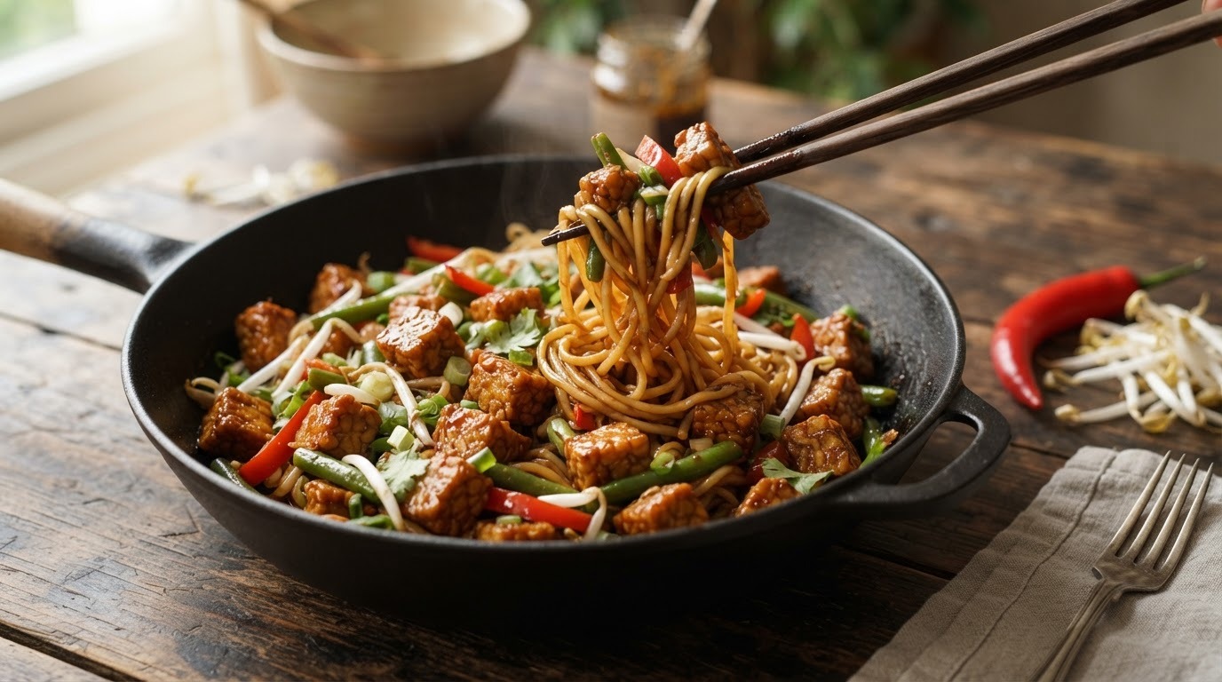 Gemarineerde Tempé uit de wok recept Gemarineerde Tempé uit de wok recept