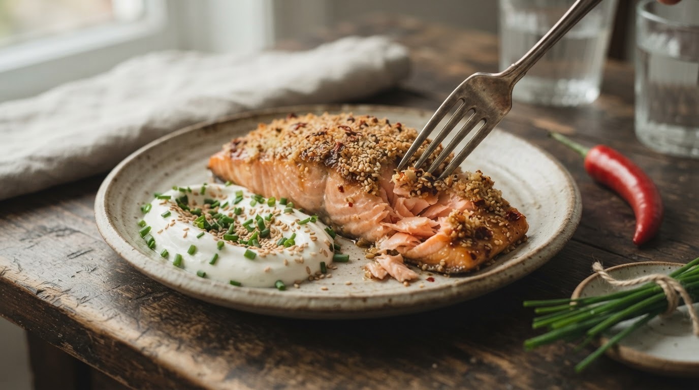 Gemarineerde Zalmfilet met een Pittig Korstje