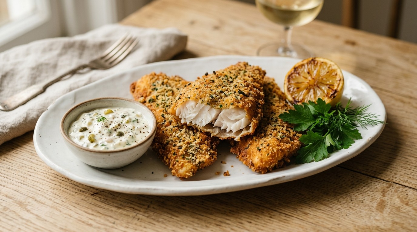 Gepaneerde en Gefrituurde Tarbot recept Gepaneerde en Gefrituurde Tarbot recept