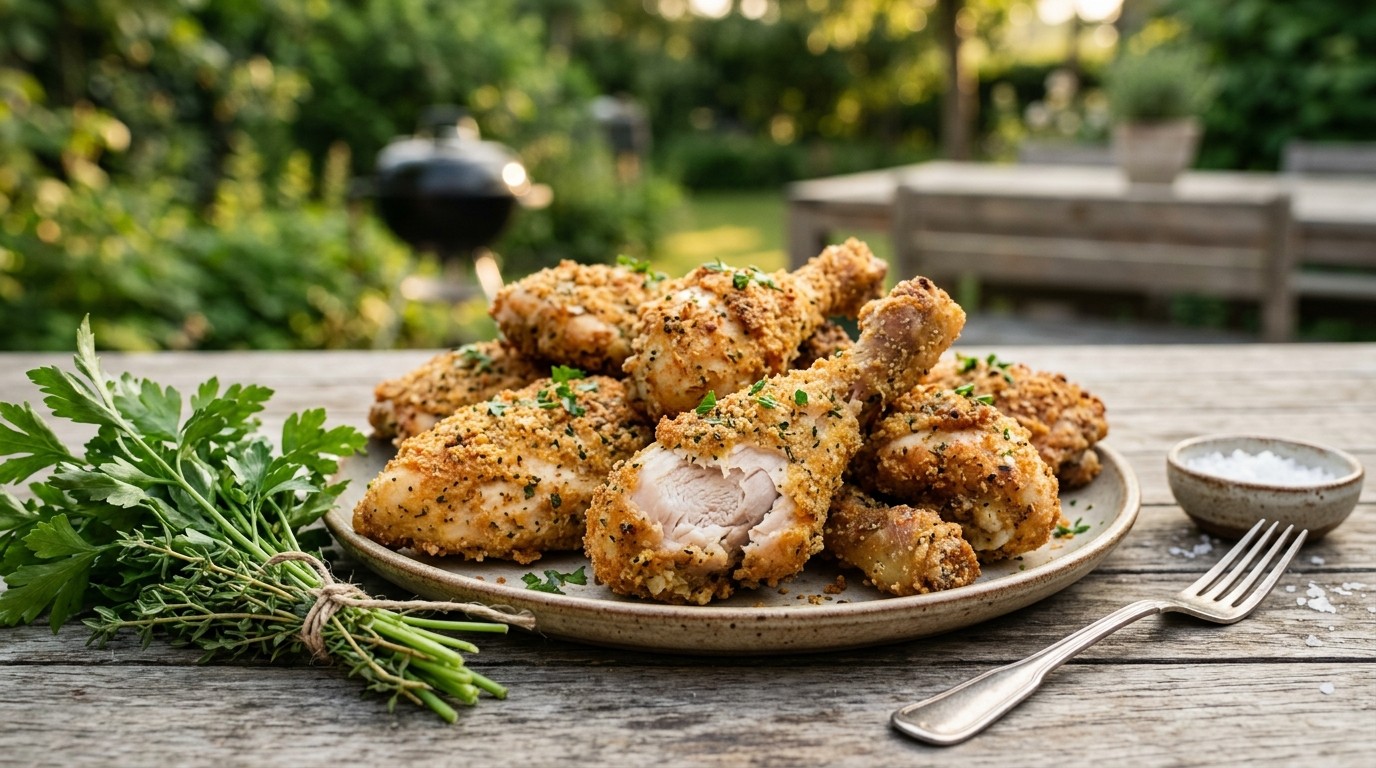 Gepaneerde kip van de Grill