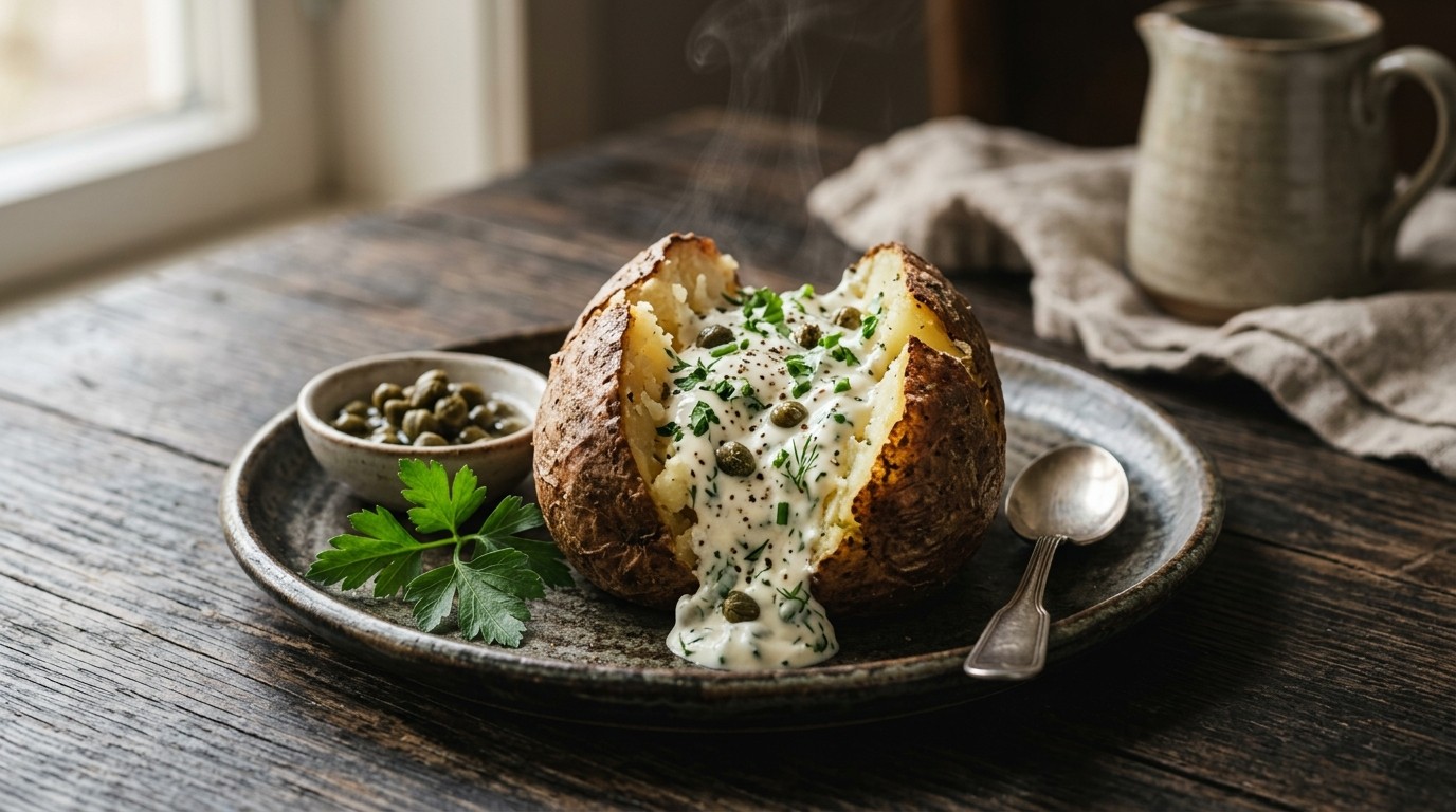 Gepofte Aardappel met Kruidenroom