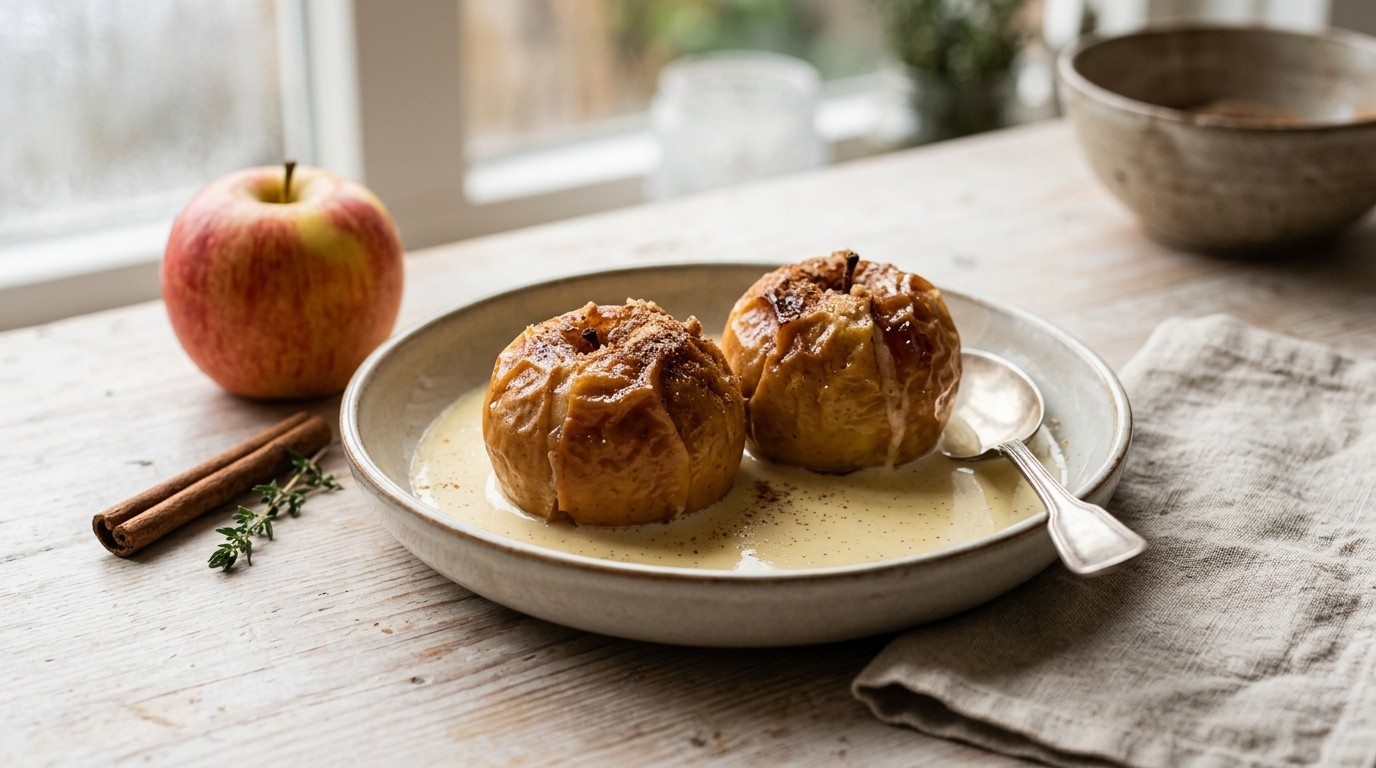 Gepofte Appeltjes met Vanillesaus