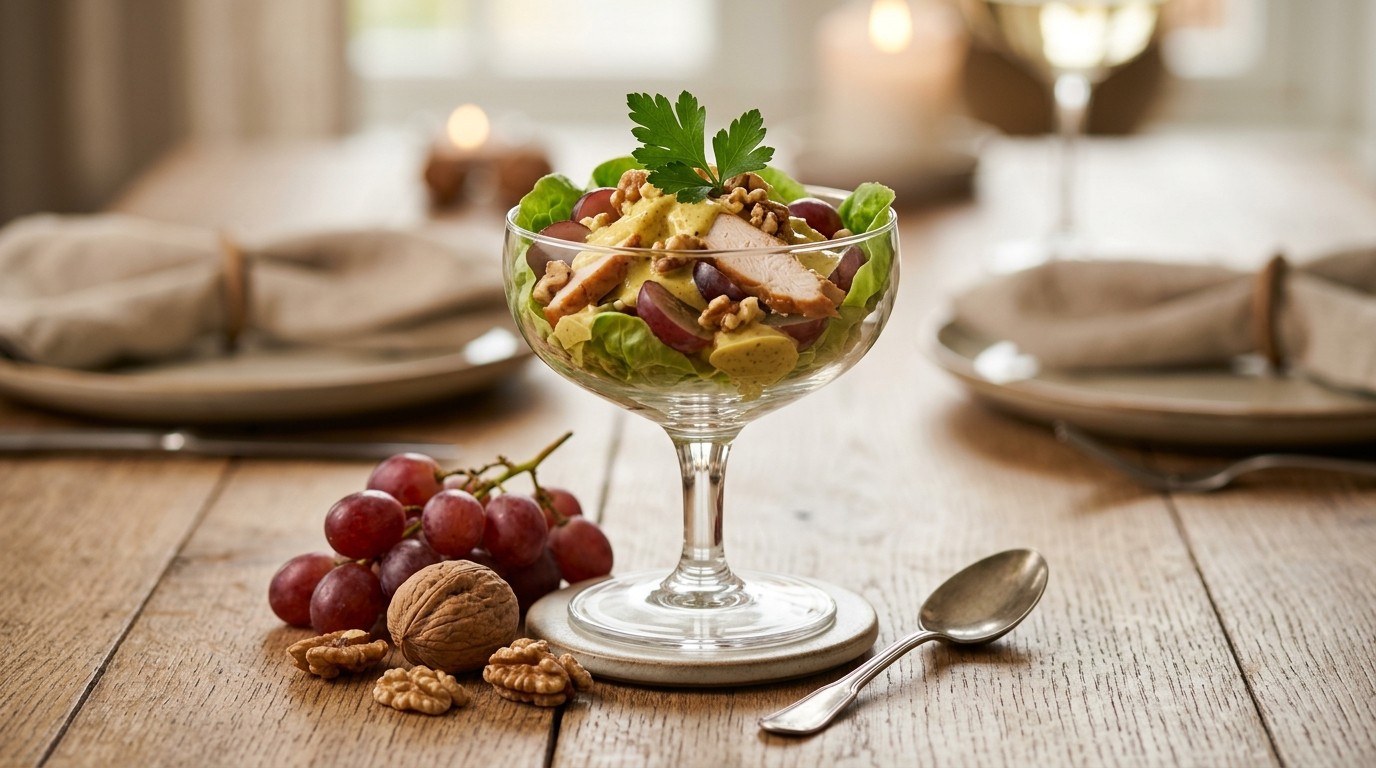 Gerookte Kipcocktail met Yoghurt-kerriesaus