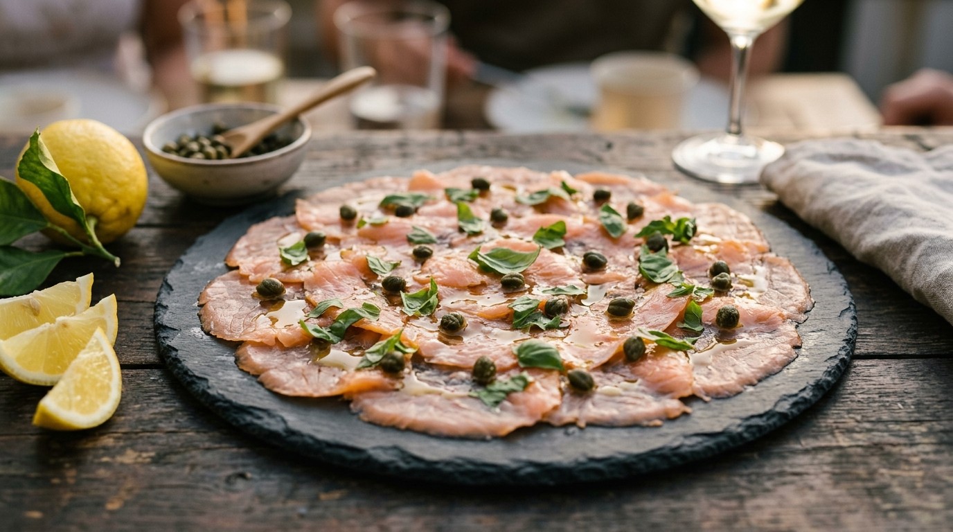 Gerookte Zalmcarpaccio