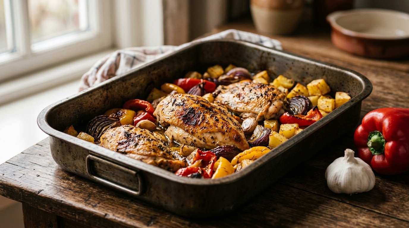Geroosterde Kipfilet met Groente uit de Oven (550 Kcal)
