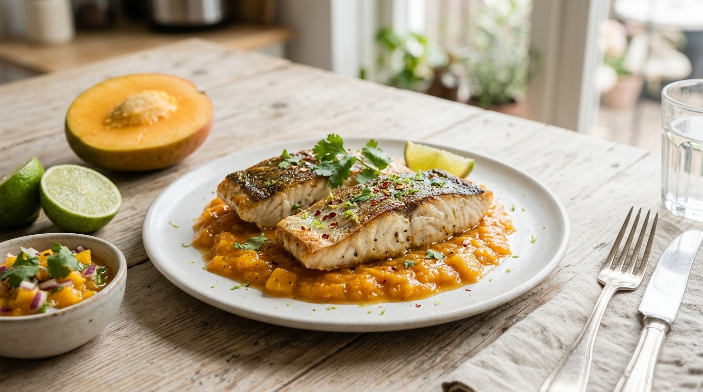 Geroosterde Nijlbaars met Pittige Mangosaus