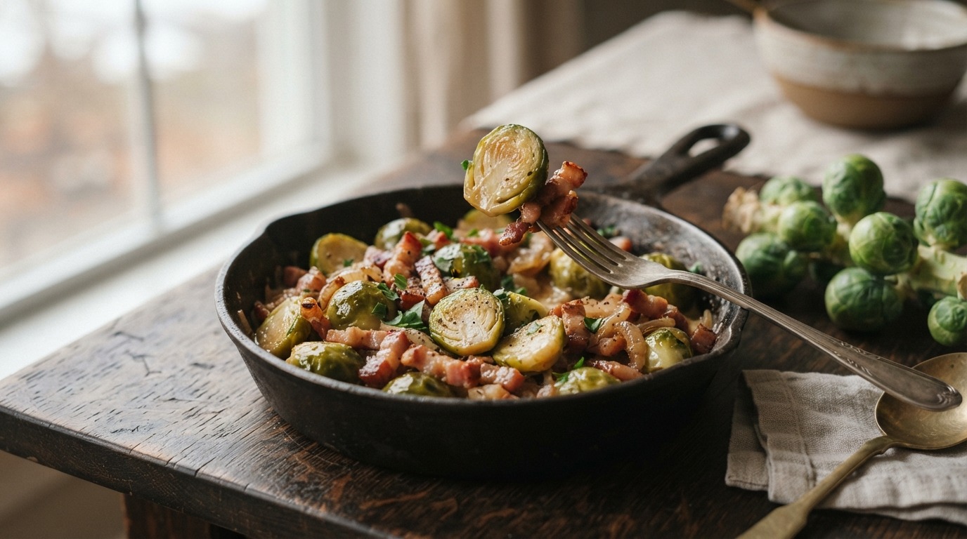 Gestoofde Spruitjes met Bacon