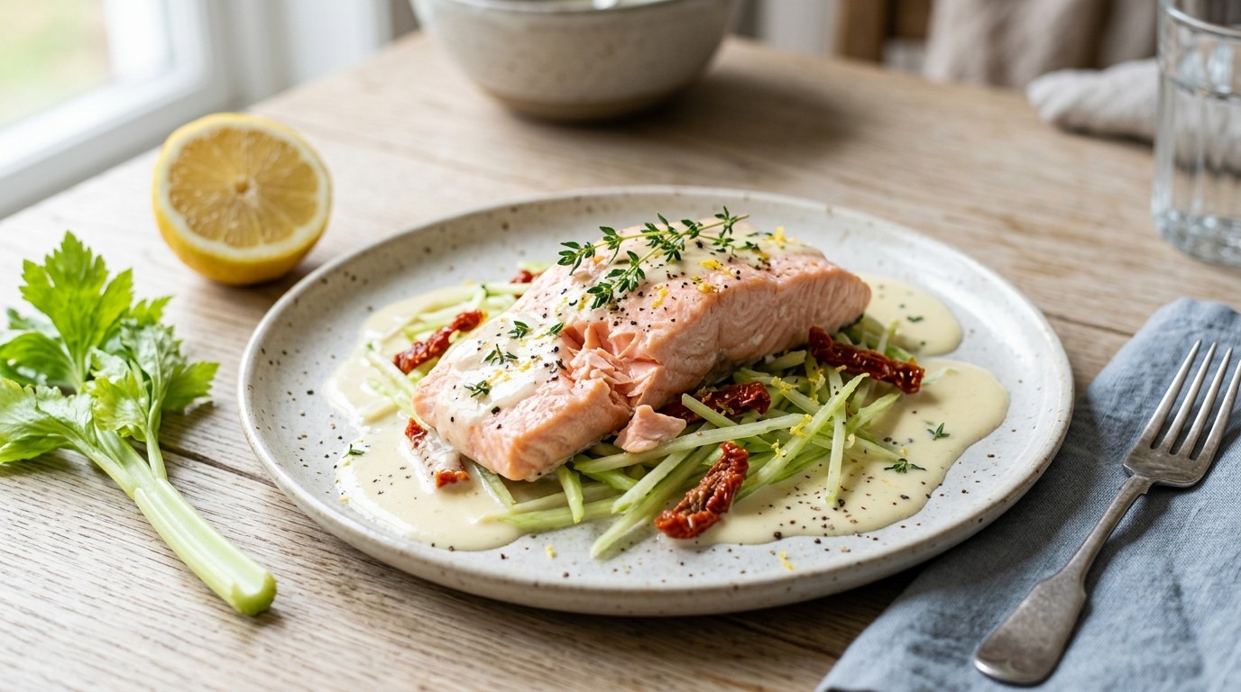 Gestoomde Zalm met Citroensausje