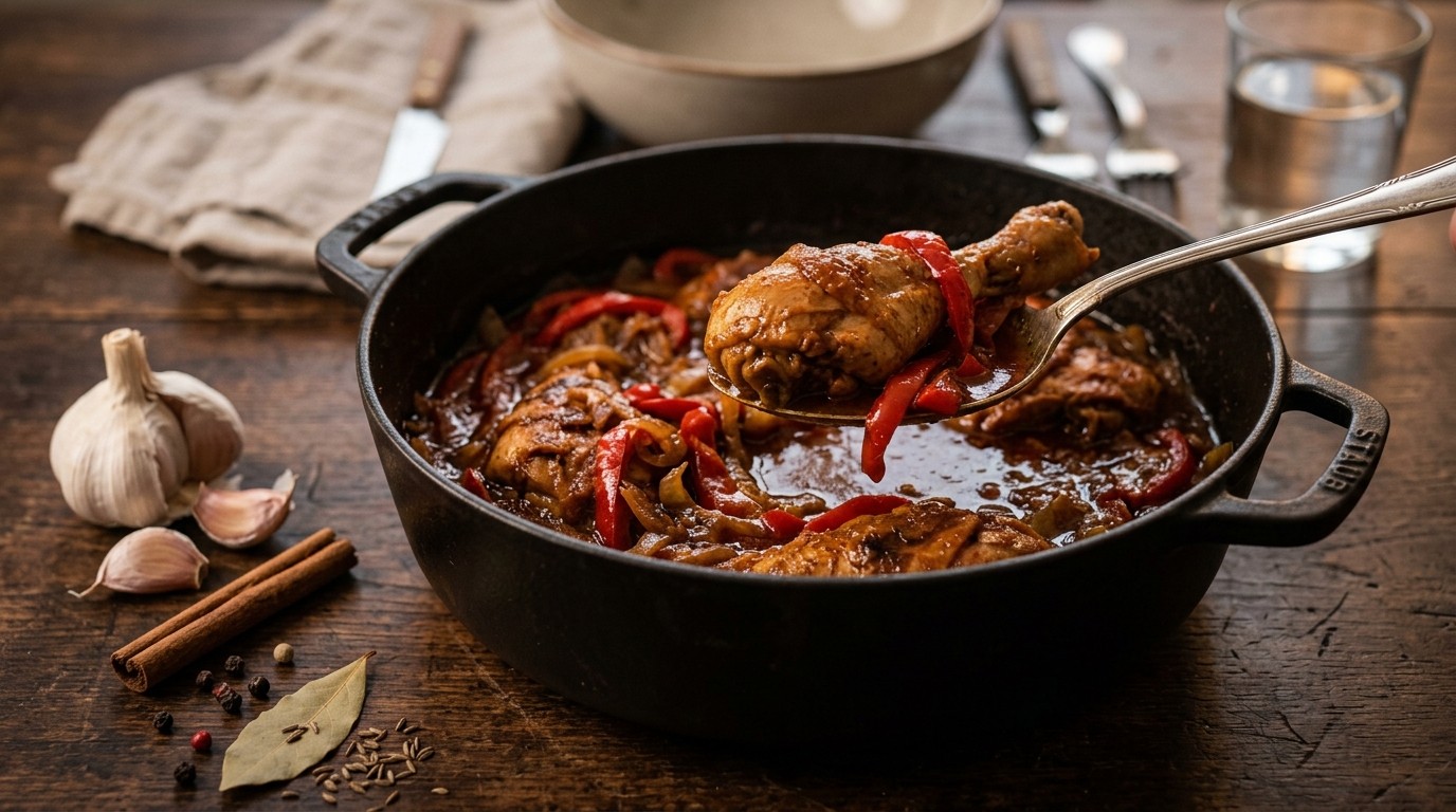 Geurig Gestoofde kip en Paprika