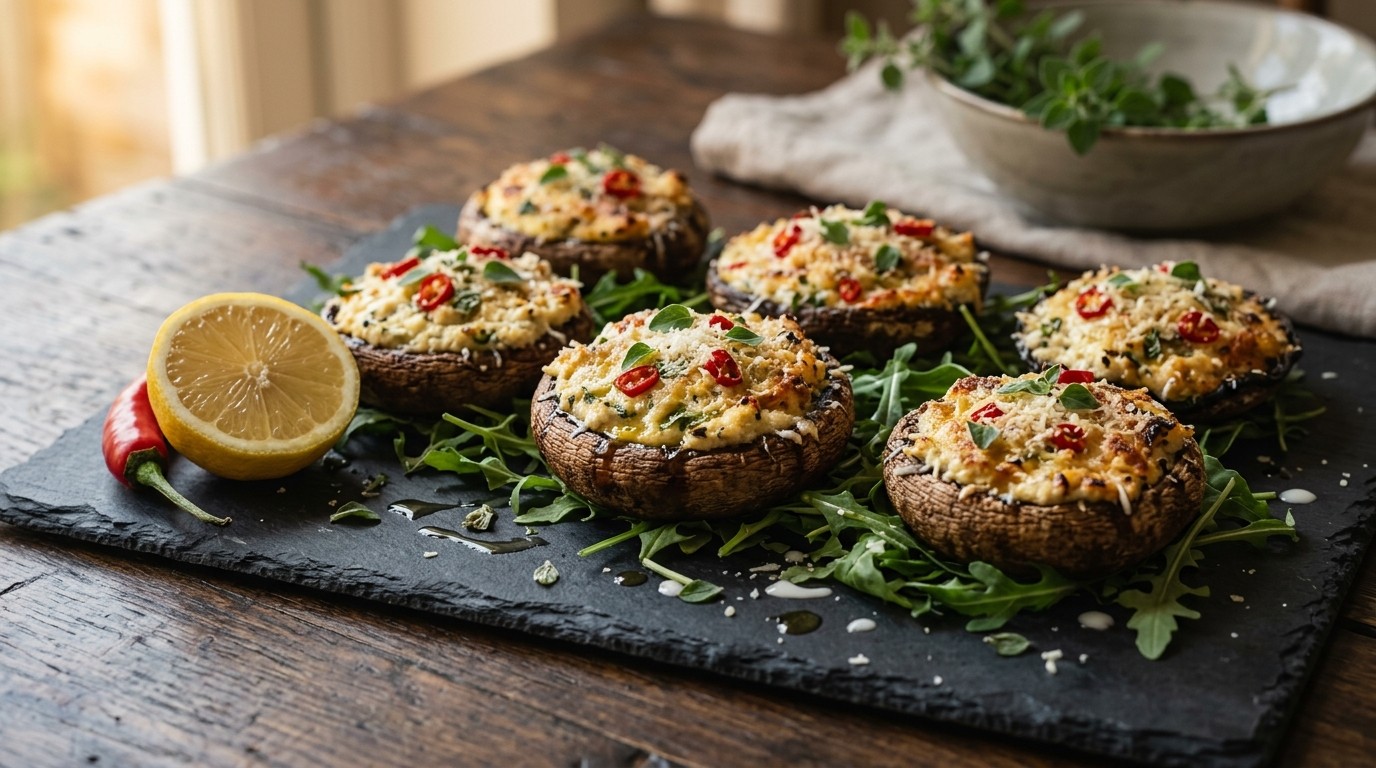 Gevulde Boschampignons met Ricotta