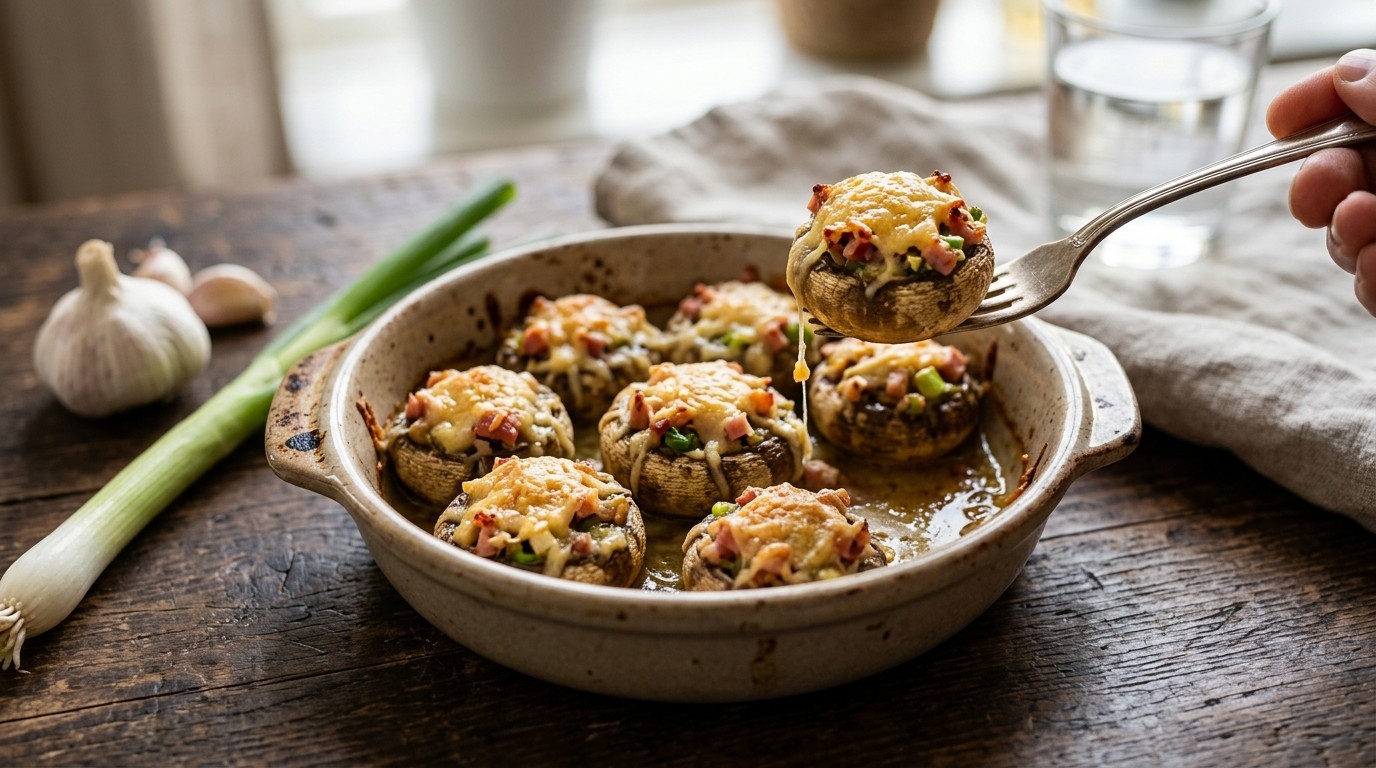 Gevulde Champignons met ham