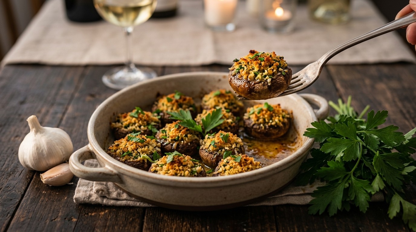 Gevulde Champignons met Knoflook