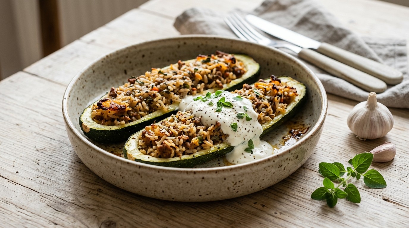 Gevulde Courgette met Kwarkdressing