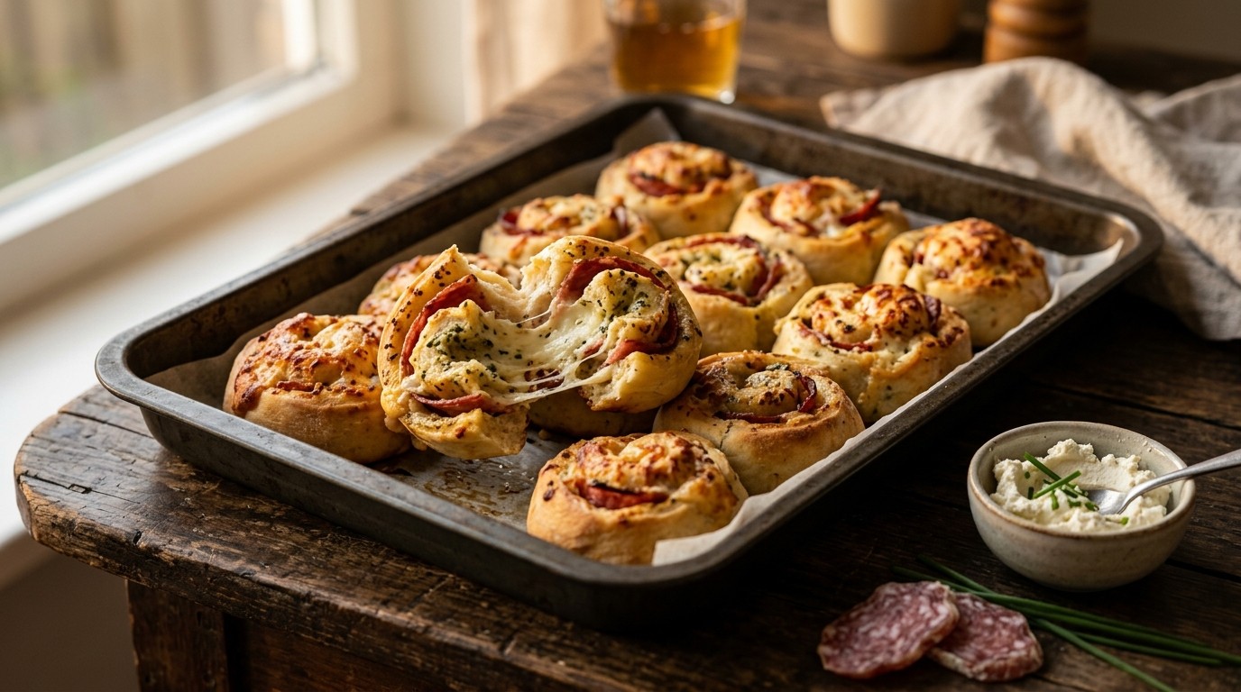 Gevulde Deeghapjes van Pizzadeeg