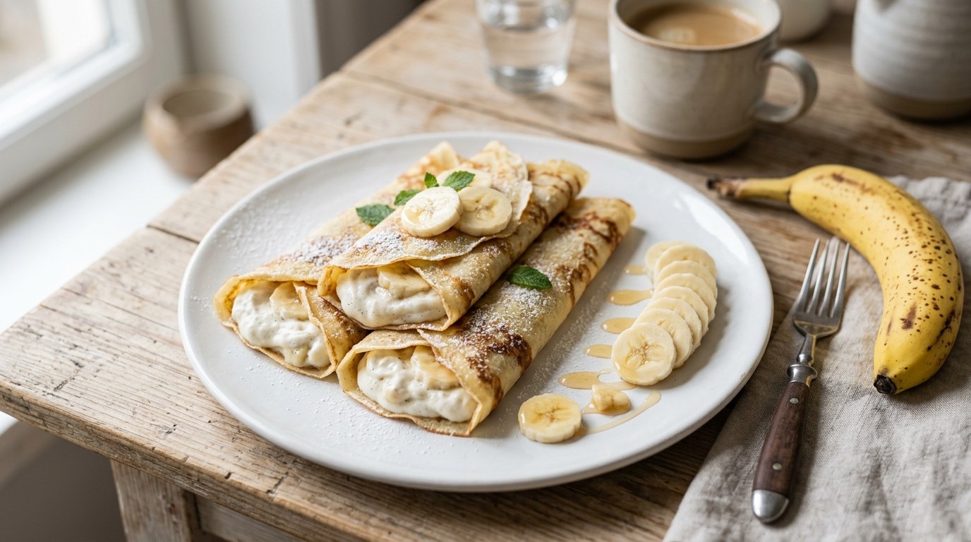 Gevulde Flensjes met Bananencréme