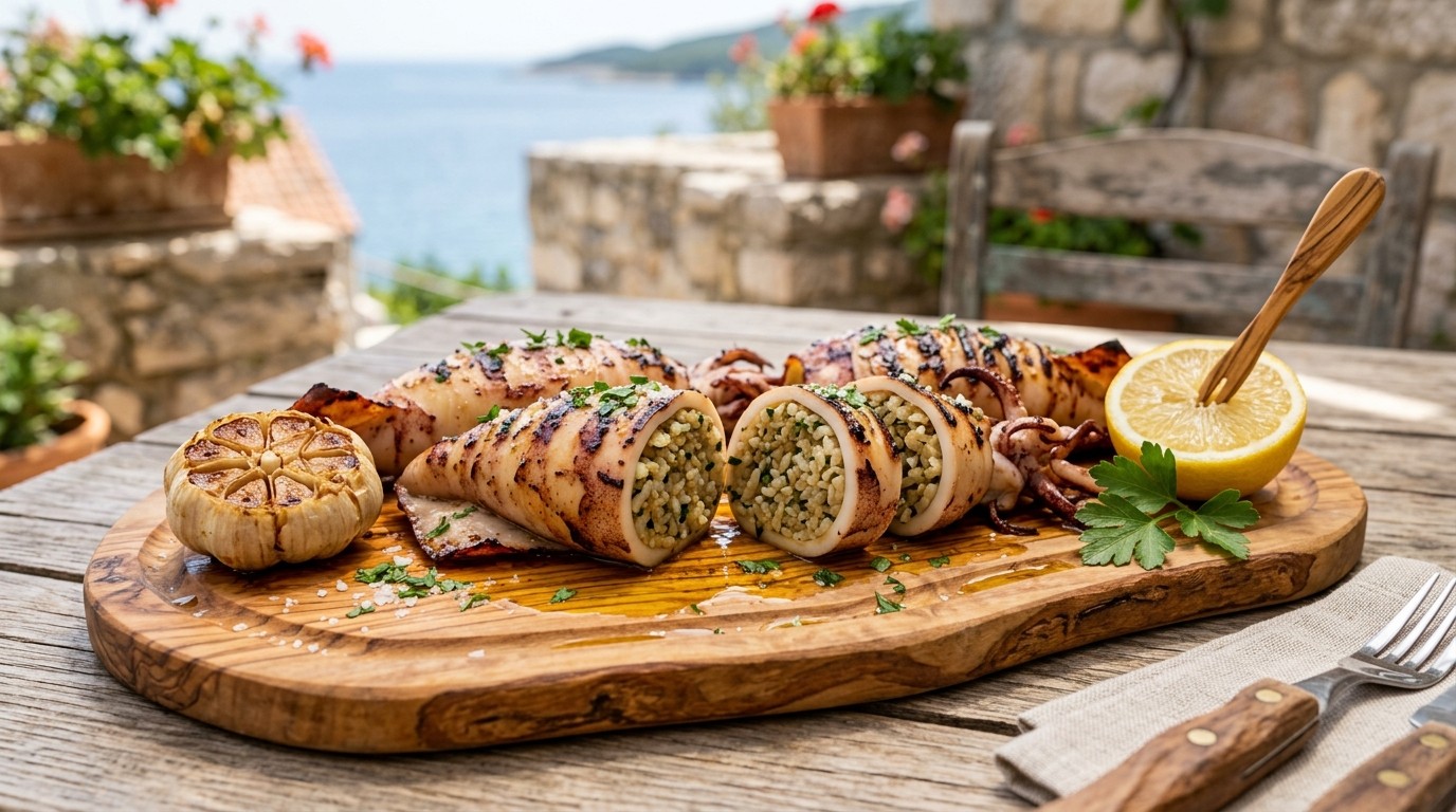 Gevulde Inktvis / Lignje recept Gevulde Inktvis / Lignje recept