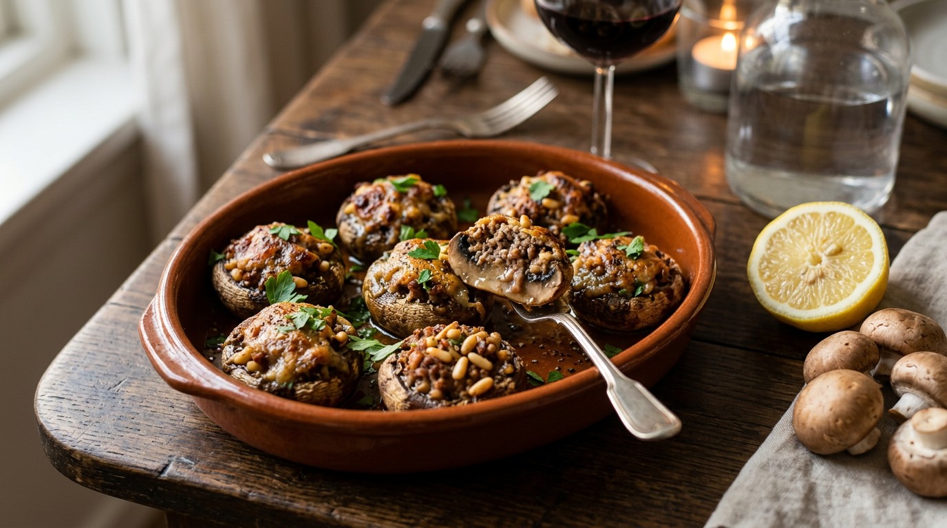 Gevulde Kastanjechampignons met Gehakt recept Gevulde Kastanjechampignons met Gehakt recept