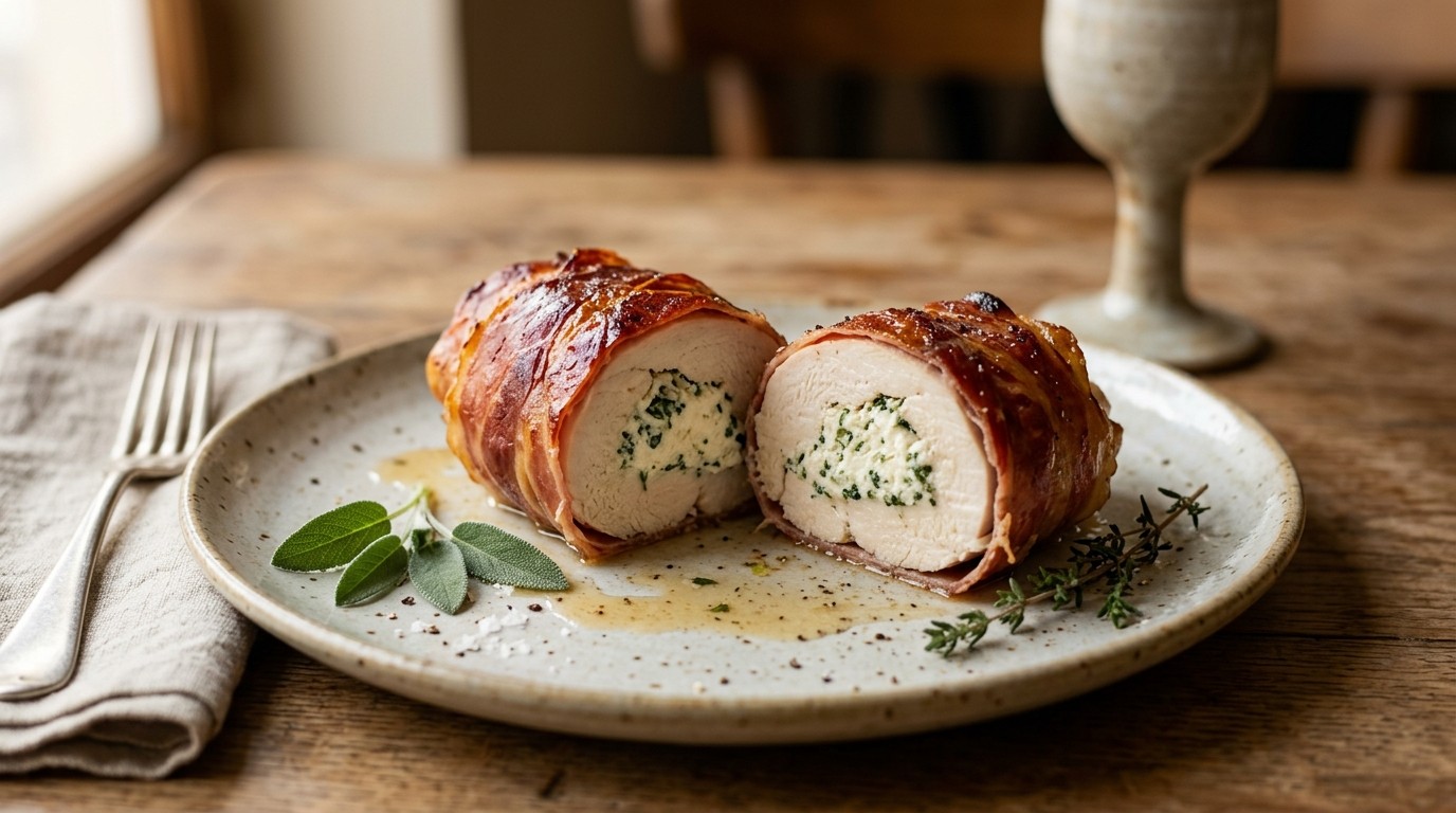 Gevulde Kipfilet Gewikkeld in Parmaham