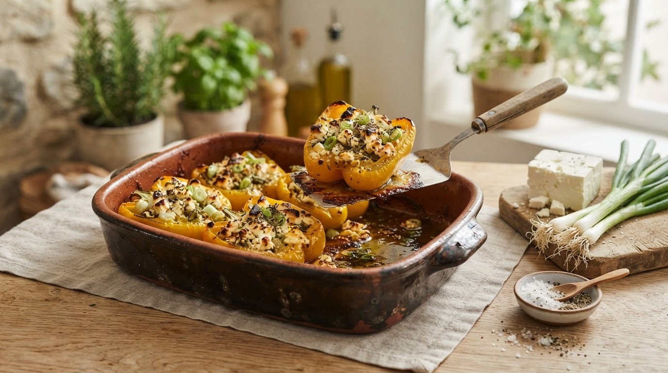 Gevulde Paprika met Feta en Bosui