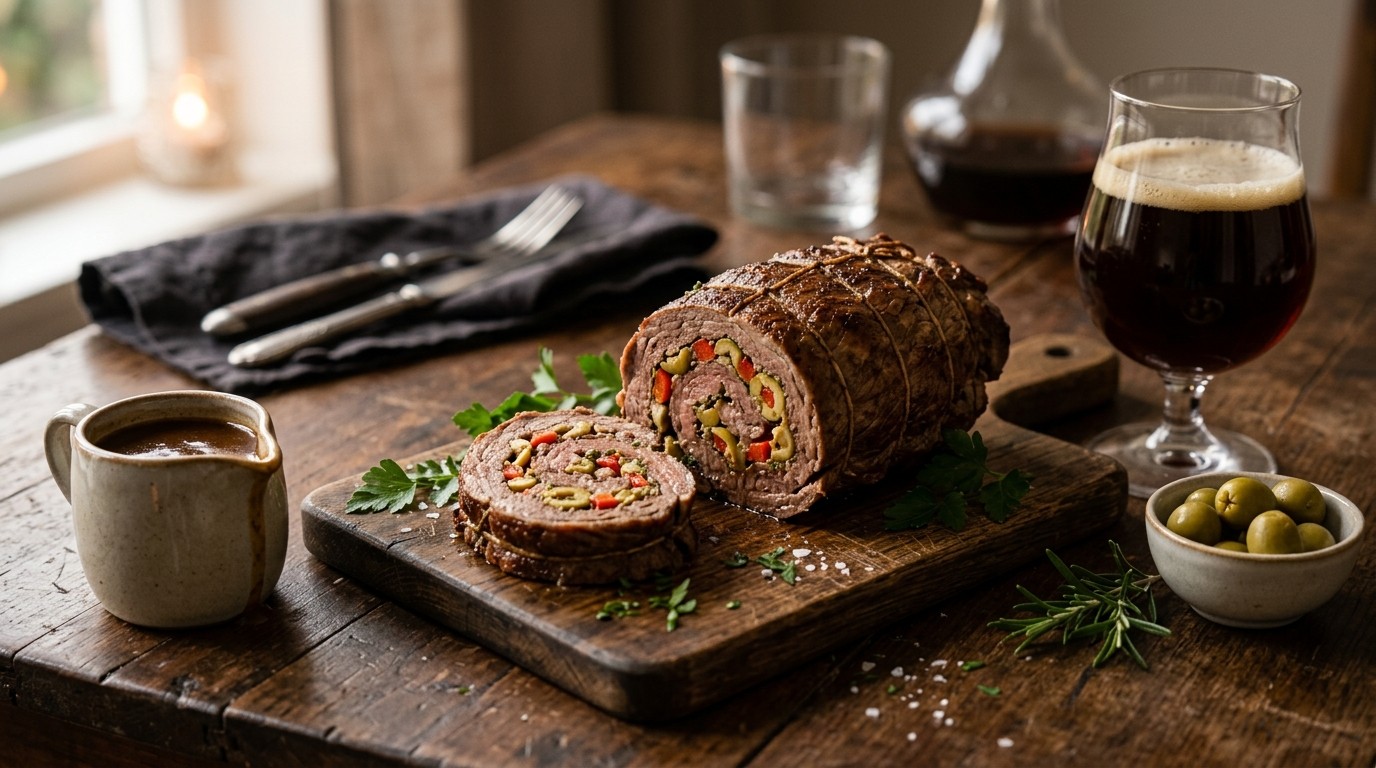 Gevulde Rollade met Biersausje