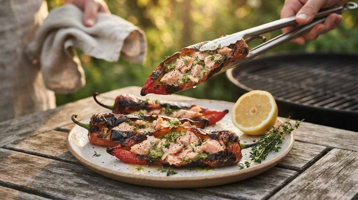 Gevulde Zoete Puntpaprika met Zalm