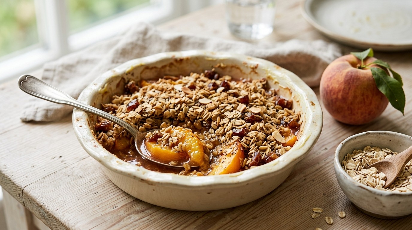 Gezonde Perzikcrumble