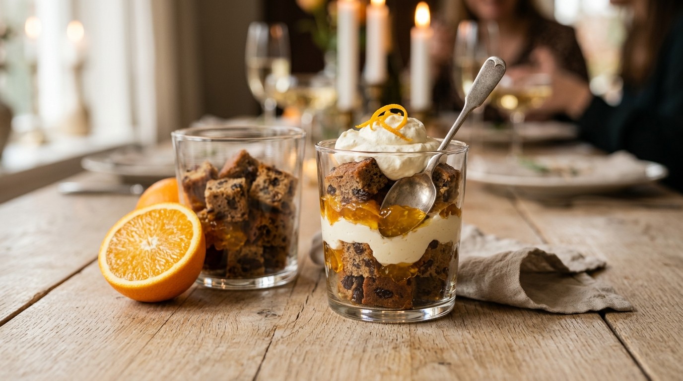Glaasje Rozijnencake met Marmelade en Slagroom