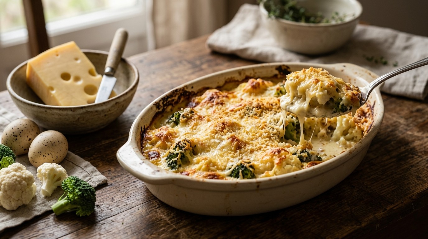 Gratin van Bloemkool en Broccoli