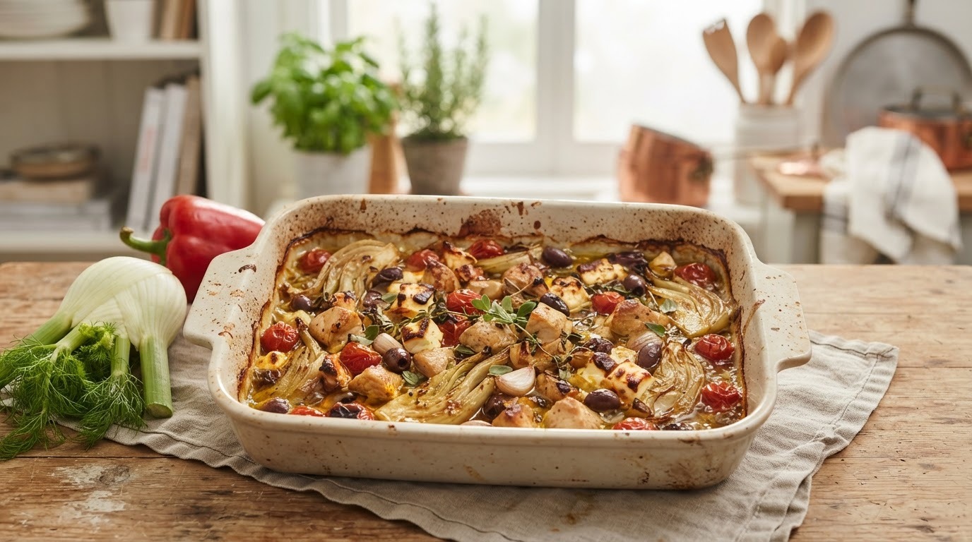 Griekse Ovenschotel met Kipfiletblokjes