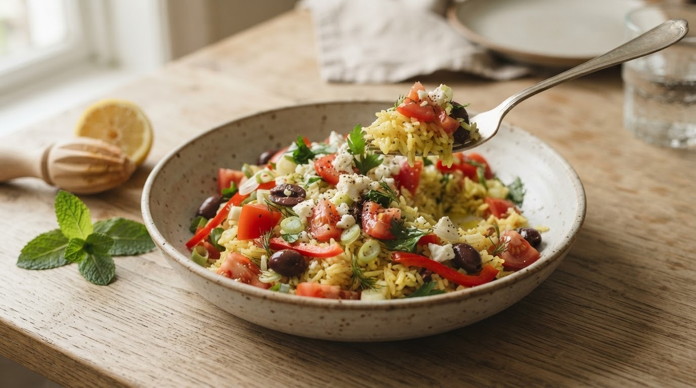 Griekse Tomaten Rijstsalade