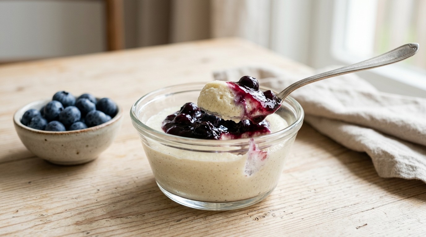 Griesmeelmousse met Blauwe Bessen recept Griesmeelmousse met Blauwe Bessen recept