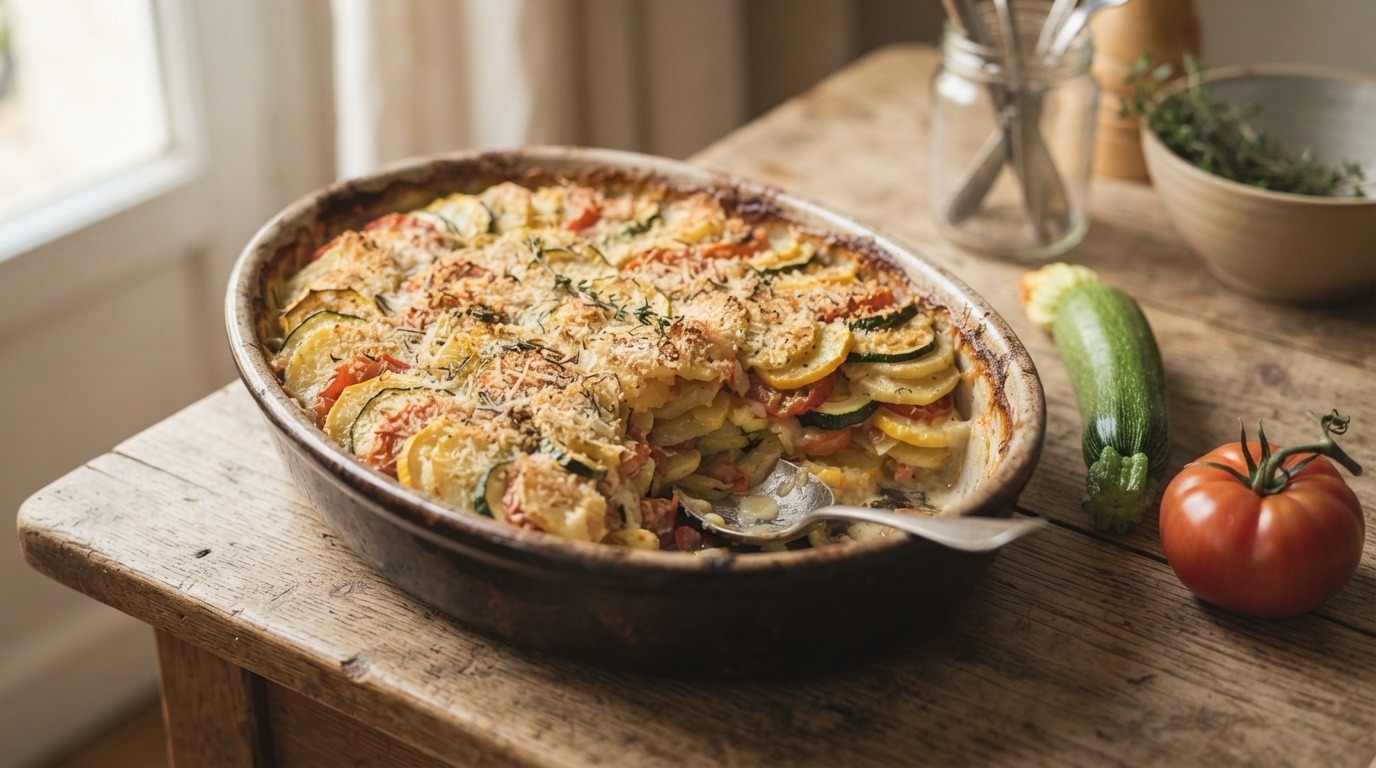 Groenten-aardappelschotel uit de Oven