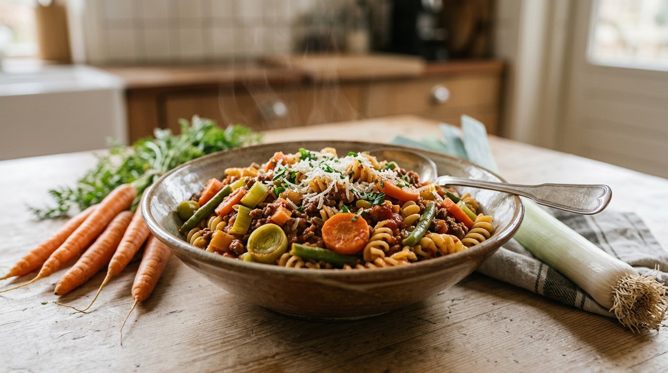 Groentesaus met Pasta