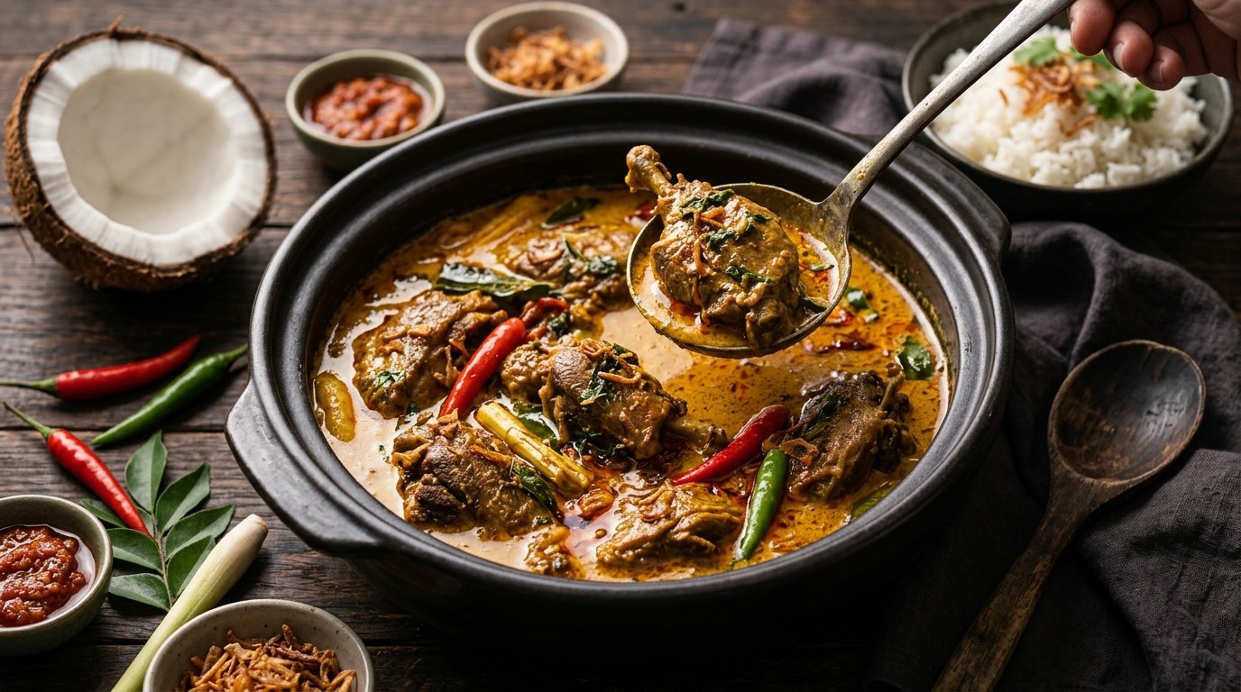 Gulai Itik (eend in Kruidige Kokossaus) recept Gulai Itik (eend in Kruidige Kokossaus) recept