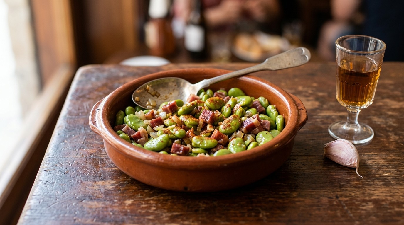 Habas con Jamon ( Tuinbonen met ham )
