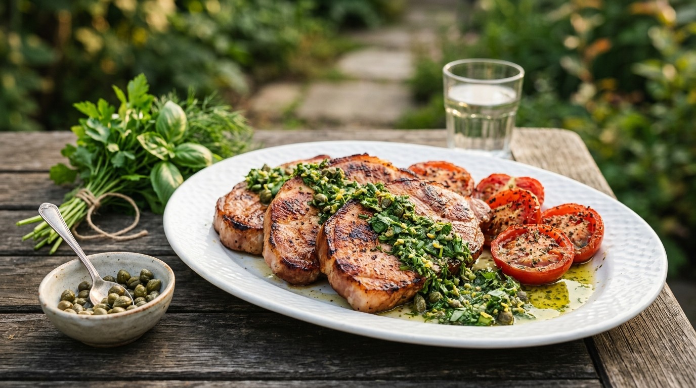 Hamlappen met Salsa Verde