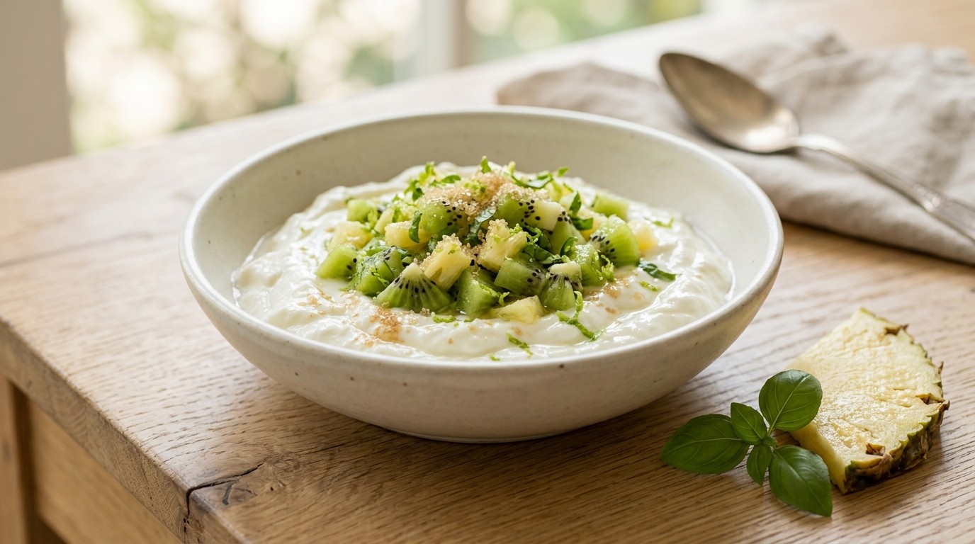 Hangop met Kiwi-limoensalsa