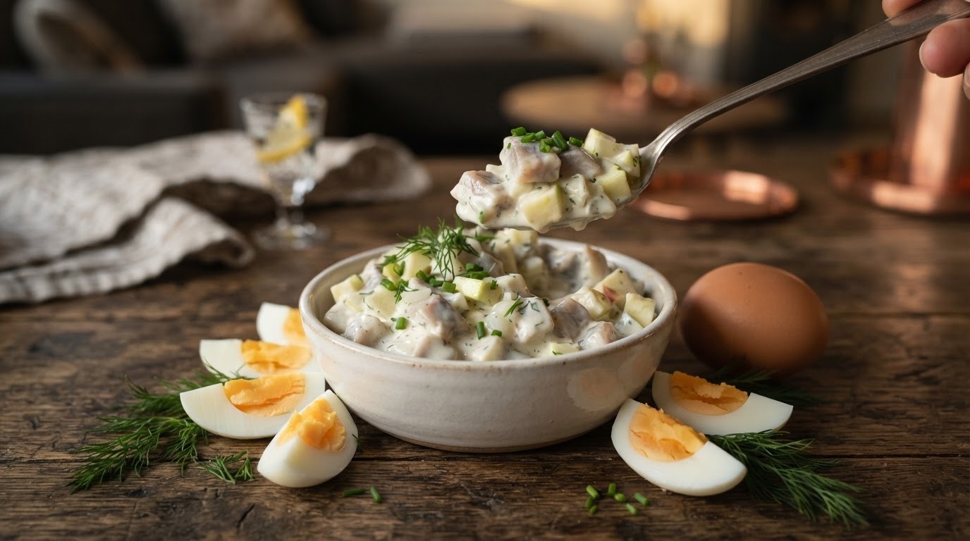 Haringsalade met Appel en ui