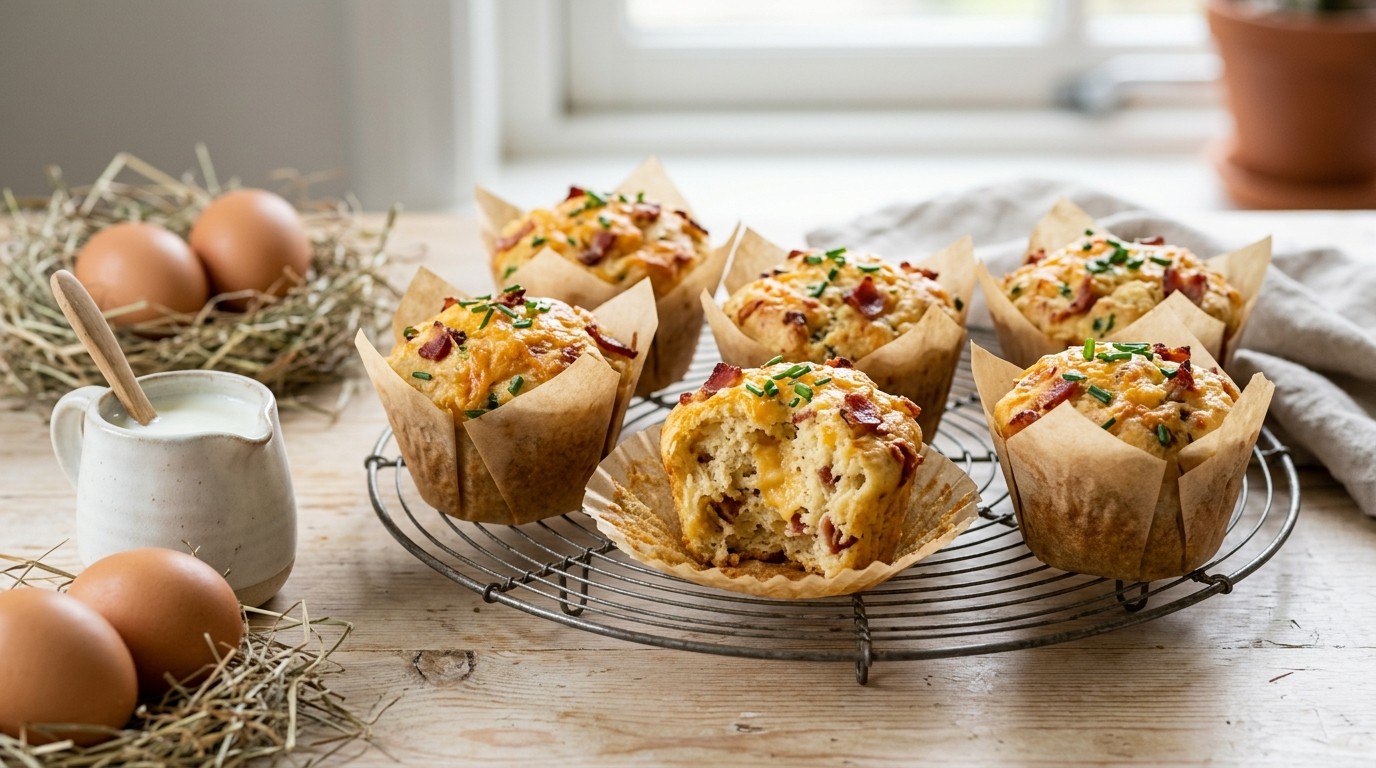Hartige Cupcake met Kaas,spek en Bieslook recept Hartige Cupcake met Kaas,spek en Bieslook recept