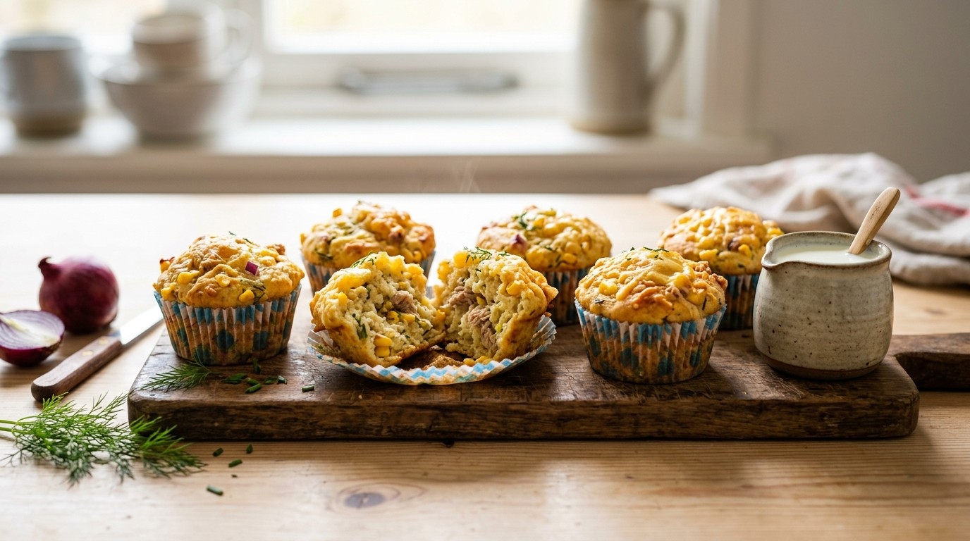 Hartige Cupcake met Tonijn en Mais recept Hartige Cupcake met Tonijn en Mais recept
